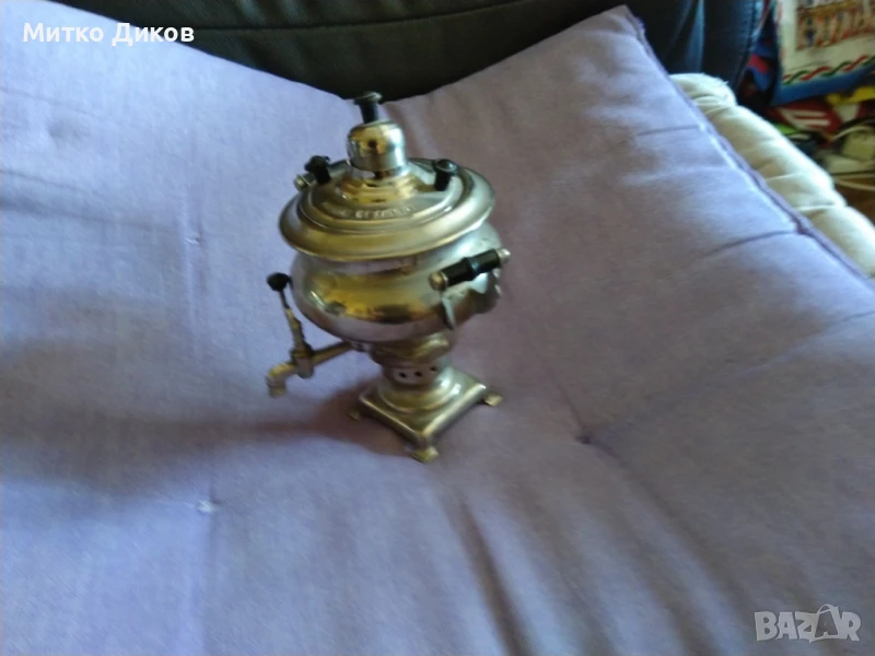 	Самовар от соца СССР Н-133мм и фи 75мм декоративен миниатюрен за украса, снимка 1