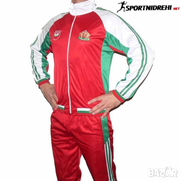 Мъжки спортен екип БЪЛГАРИЯ, бяло, зелено, червено, полиестер, снимка 1