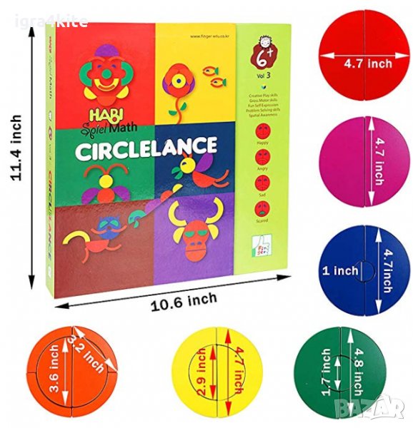 Дървени цветна игра Монтесори Circlelance Habi Spiel Мath Montessori, снимка 1