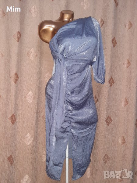 BUBBLEROOM 34 Оловно сиво синя рокля @, снимка 1