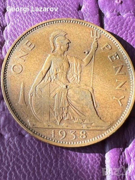 1 пени Великобритания 1938, снимка 1