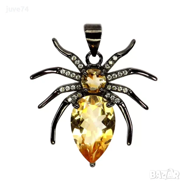 СРЕБЪРНА ВИСУЛКА-ПАЯК С ЦИТРИН И КУБИЧЕН ЦИРКОНИЙ, снимка 1