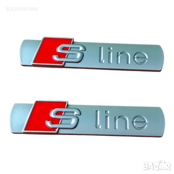 Метални надписи еслайн за всички модели ауди размер 72мм на 15мм., снимка 1