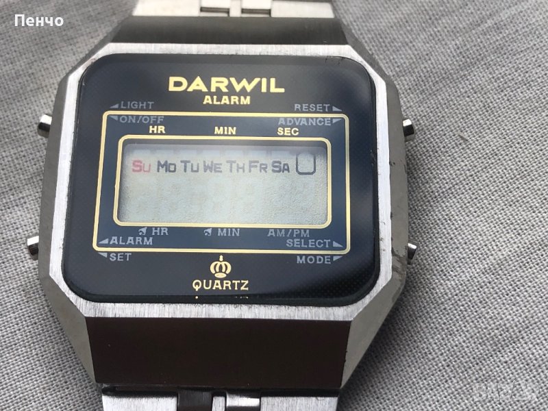 ретро LCD "DARWIL" ALARM - 1980г. - QUARTZ - МИНТ, снимка 1