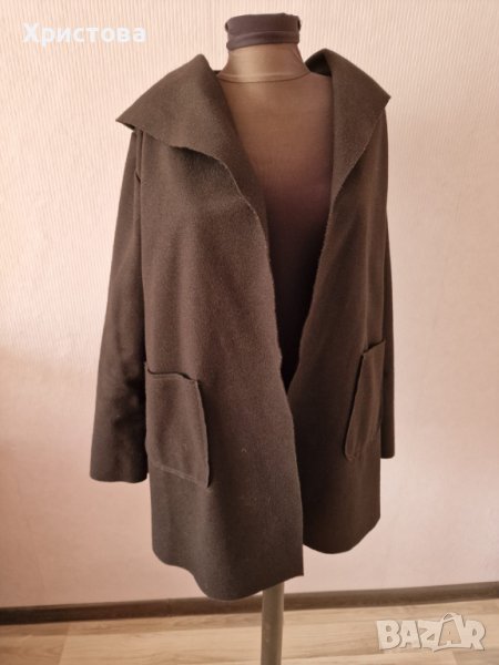 Преходно черно палто/манто с качулка - 29,00лв., снимка 1