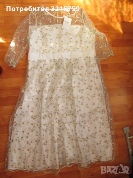 Нова официална рокля макси мода XXL,дантела с бродерия, снимка 1