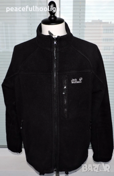 Jack Wolfskin Nanuk -мъжко черно поларено горнище за туризъм и планина с цип размер XL , снимка 1