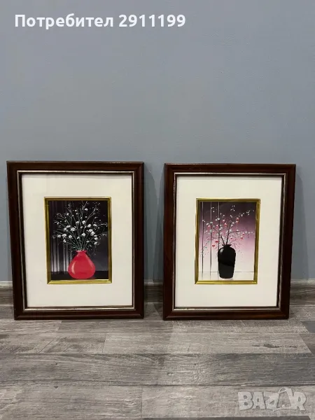 Картина с цветя, комплект от две, снимка 1