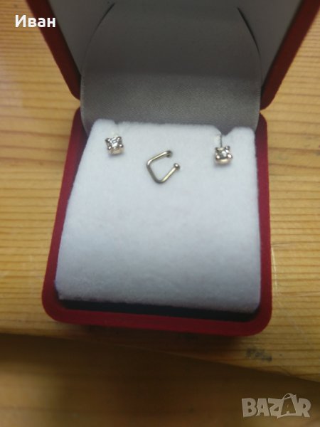 Златни обеци с диаманти, снимка 1