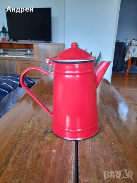 Стар емайлиран чайник #75, снимка 1