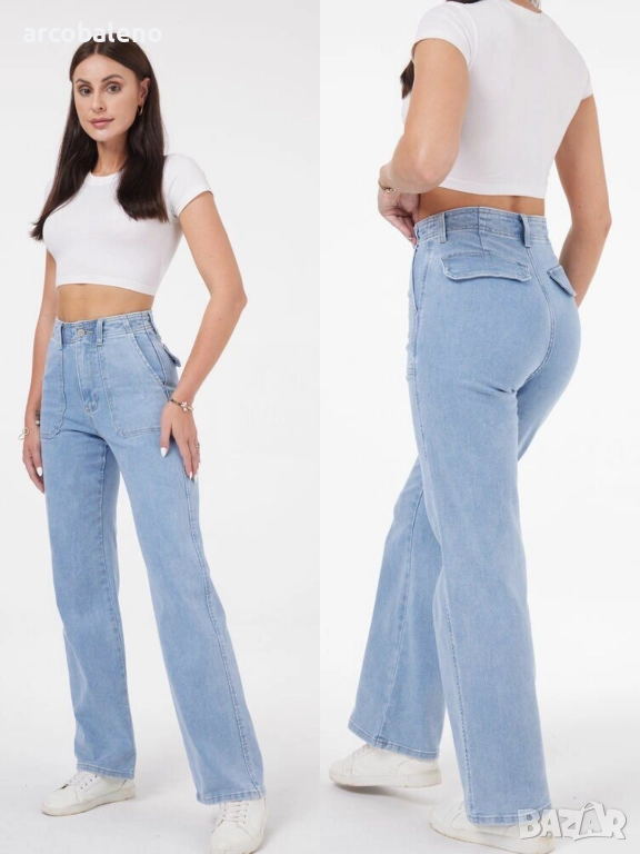 Дамски дънки с висока талия, снимка 1