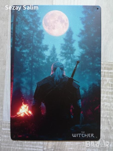 Матова Метална картина на The Witcher, снимка 1