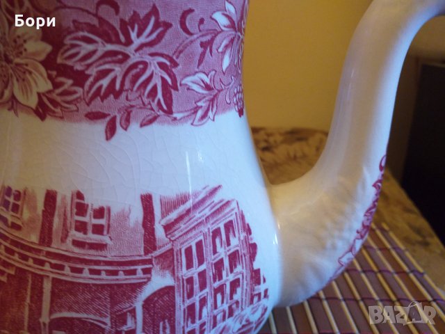 Английска порцеланова кана Coaching Taverns 1828 Royal Tudor Ware  Staffordshire England, снимка 5 - Аксесоари за кухня - 32807764