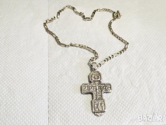 сребърен синджир с сребърно кръстче с Исус Христос и вси светии, снимка 12 - Колиета, медальони, синджири - 29733609