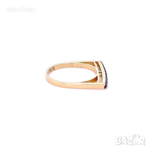 Златен дамски пръстен 1,65гр. размер:49 14кр. проба:585 модел:21884-5, снимка 2 - Пръстени - 44085848