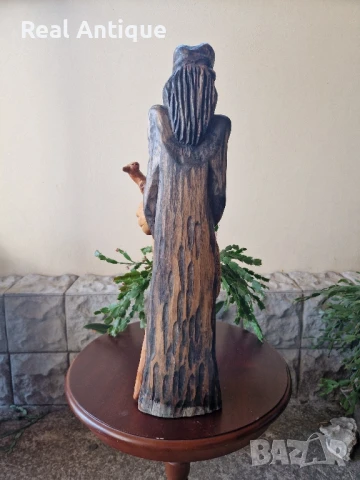 Прекрасна антикварна голяма дървена фигура статуетка , снимка 7 - Антикварни и старинни предмети - 50520728
