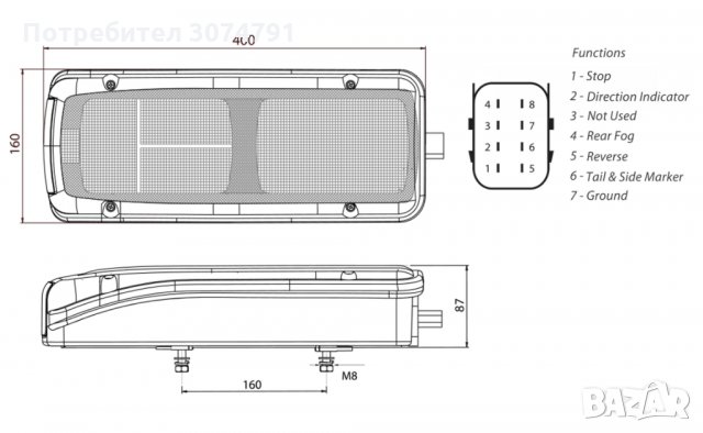 Стопове Стоп Задни Светлини Е4 за DAF XF/CF/LF/95XF 2013г.-, снимка 11 - Аксесоари и консумативи - 33234900