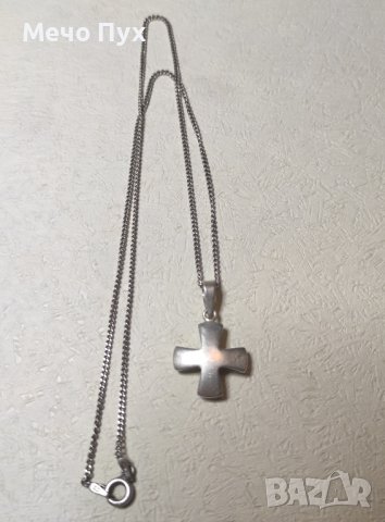 Сребърен синджир с кръст (214), снимка 2 - Колиета, медальони, синджири - 43079635