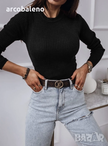 Дамски втален оребрен пуловер ISSABELI, 5цвята , снимка 7 - Блузи с дълъг ръкав и пуловери - 52579081