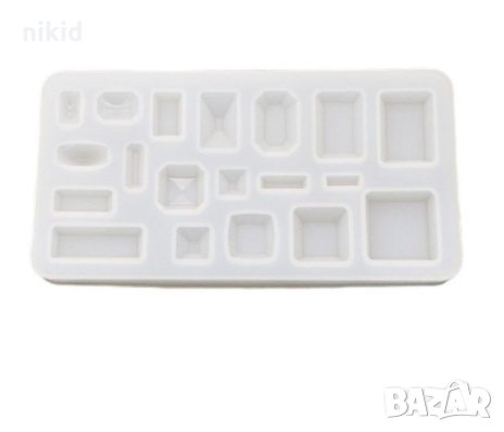 Квадрати правоъгълници камъни силиконов молд форма фондан шоколад смола , снимка 2 - Форми - 33606378