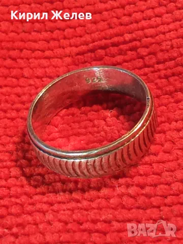 ОРНАМЕНТИРАНА СРЕБЪРНА ХАЛКА ПРЪСТЕН СРЕБРО 925 СТАРА РЪЧНА ИЗРАБОТКА 24350, снимка 7 - Пръстени - 46224422