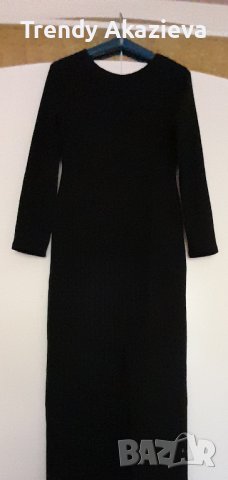 Класическа дълга черна рокля на PlЕIN FUTUR, снимка 3 - Рокли - 42935935