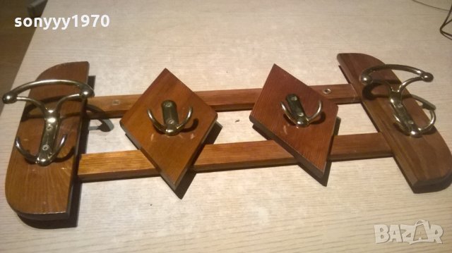 красива дървена закачалка-56х26см-внос швеицария, снимка 4 - Колекции - 26476679