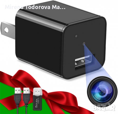 Скрита камера - Зарядно за шпионска камера - Мини шпионска камера 1080p - USB зарядно, снимка 4 - HD камери - 37021939