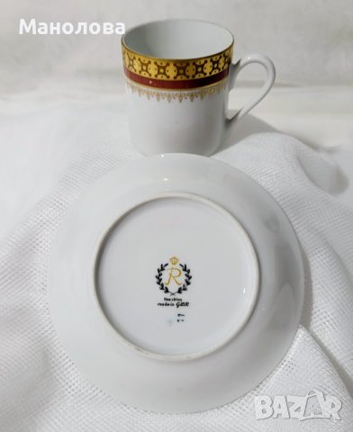 Колекционерска порцеланова чаша с чинийка Reichenbach Germany., снимка 7 - Чаши - 43875957