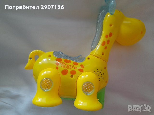 Музикално жерафче с батерии, върви, свети, снимка 1