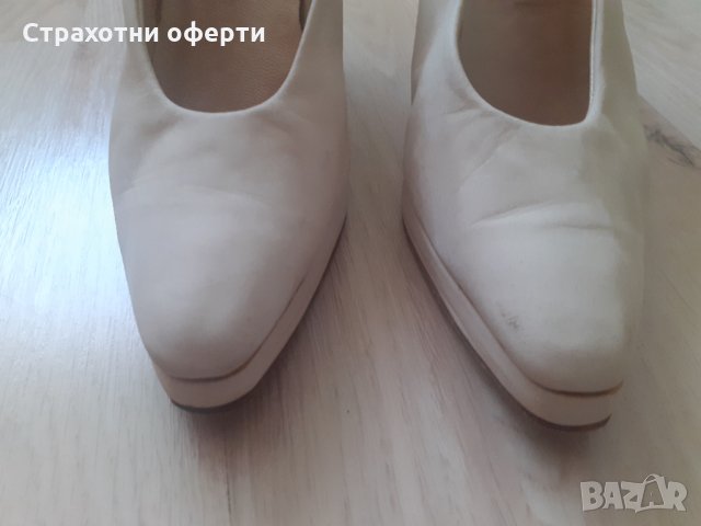 Дамски обувки цвят крем, снимка 2 - Дамски обувки на ток - 35498808