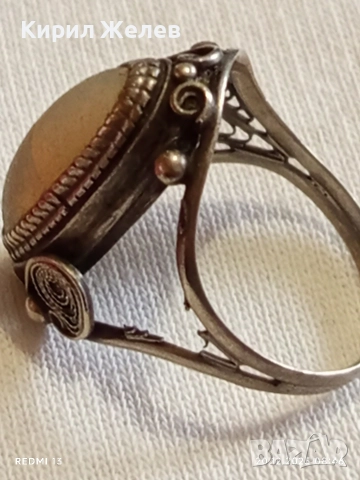 Сребърен пръстен филигранна изработка с камък ОПАЛ майсторска ръчна изработка 31616, снимка 11 - Пръстени - 52854371