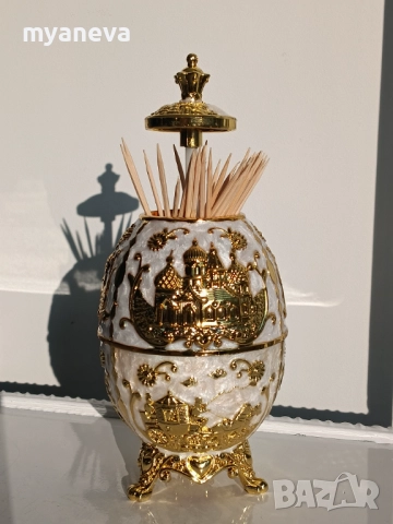 Елегантни , автоматични поставки за клечки за зъби в стил яйце на Фаберже , снимка 6 - Декорация за дома - 51670213