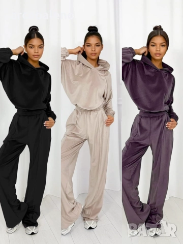 Дамски велурен комплект от две части Cloud, 3цвята 