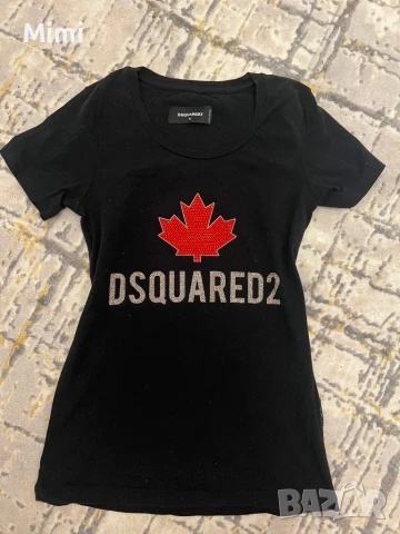 DSQUARED2 Тениска с камъни XS/S, снимка 5 - Тениски - 50450522