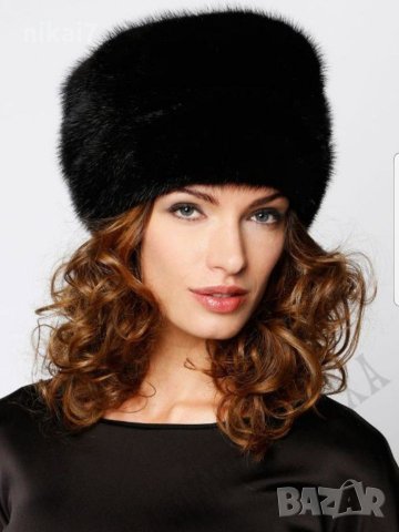 дамска шапка дебела и много топла с меки лъскав естествен косъм СССР, снимка 3 - Шапки - 27154070