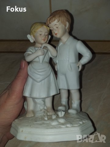 Страхотна красива статуетка момче и момиче, снимка 5 - Антикварни и старинни предмети - 43490627