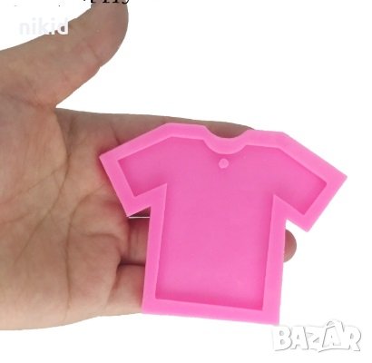 тениска плосък силиконов молд форма декорация торта фондан шоколад смола висулка ключодържател