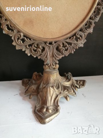 Старинна месингова рамка за огледало , снимка 3 - Антикварни и старинни предмети - 40267373