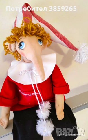 Кукла Пинокио. Ръчна изработка. , снимка 6 - Кукли - 52420931