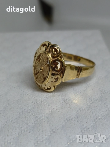 Нов 14К златен пръстен, български модел, 4.95 гр цена 860 лв, снимка 5 - Пръстени - 52721514
