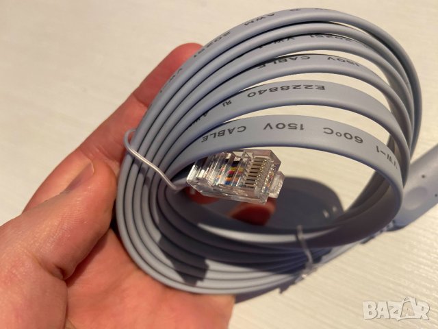 USB към RS232 конзолен кабел Cisco Huawei HP суич рутер console RJ45, снимка 5 - Кабели и адаптери - 39798176