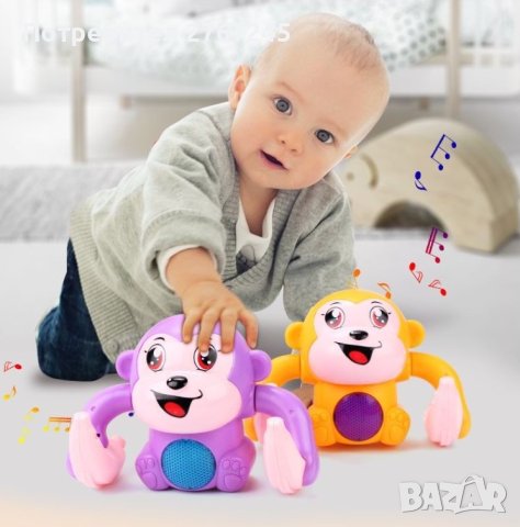 Бебешка играчка търкаляща се маймунка, снимка 4 - Електрически играчки - 43353710