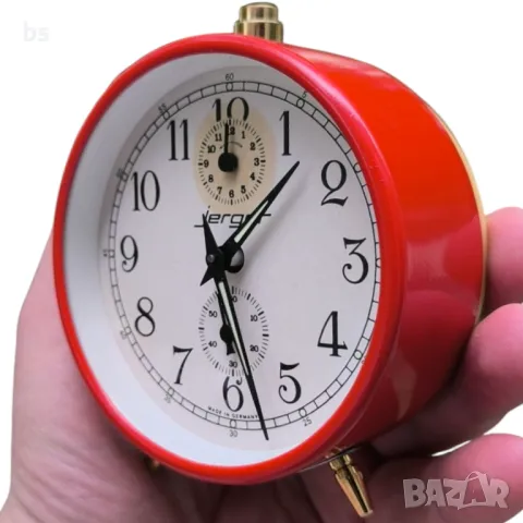 Немски механичен будилник Jerger (обслужен), снимка 3 - Антикварни и старинни предмети - 50151206