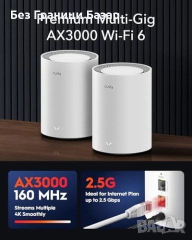 Нов AX3000 Wi-Fi 6 система Mesh 2-Pack 2.5G порт, VPN, до 200 устройства, снимка 2 - Друга електроника - 52154966