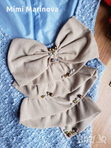 Синя дантелена рокля с  красиви големи панделки 🎀🎀🎀, снимка 5 - Рокли - 25558360