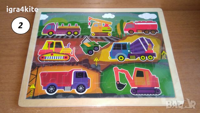  Ново! 2 модела големи дървени пъзели с превозни средства / дървени играчки, снимка 2 - Образователни игри - 38578121