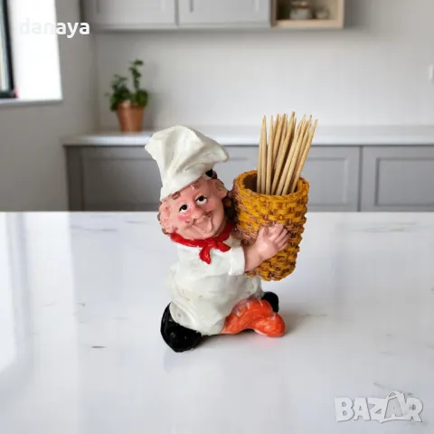 5911 Поставка за клечки за зъби Готвач, 8x7cm, снимка 2 - Прибори за хранене, готвене и сервиране - 50435974