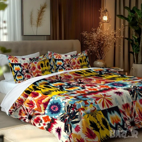 Нов 100% памук спален комплект плик и калъфка ( бохемски стил ), снимка 3 - Спално бельо - 51769697
