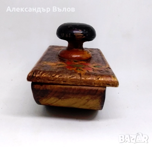 Стара Попивателница за Мастило Пирографирана Попивател Писалка, снимка 4 - Антикварни и старинни предмети - 51681392